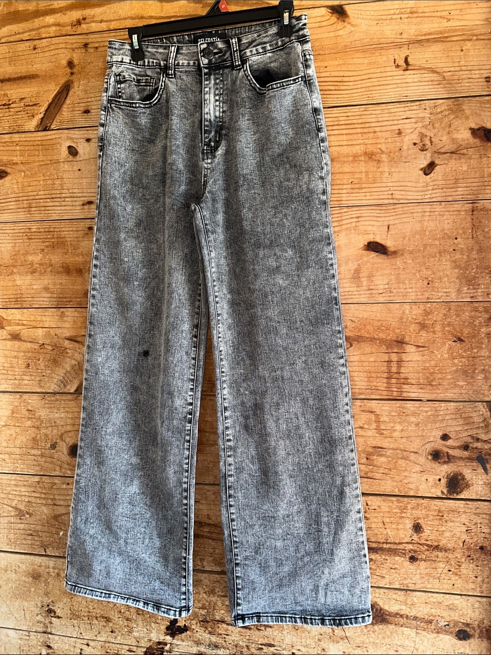 Telepatia Black Acid Wide Leg Jeans